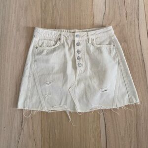 We The Free Cream Denim Skirt With Buttons Size 30